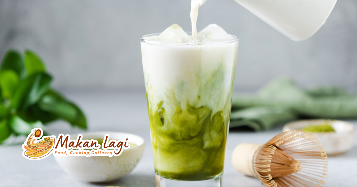Minuman Sticky Milk Matcha Yang Viral minuman sticky milk matcha dingin dengan tampilan menarik