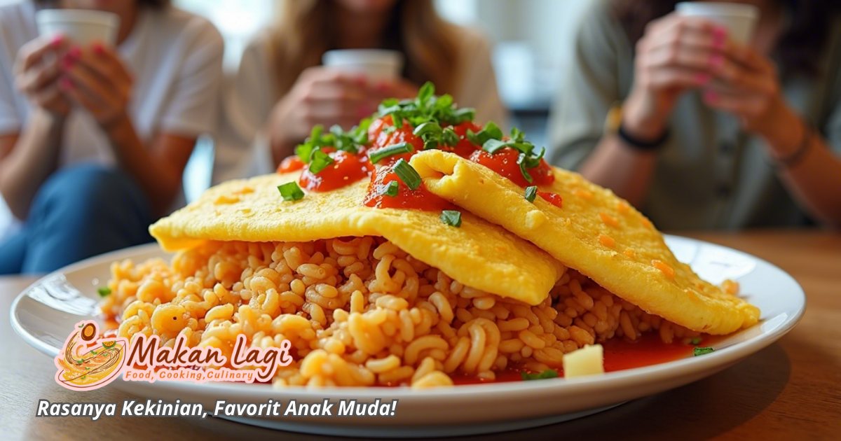Nasi Goreng Omurice lezat ala restoran dengan tampilan menggugah selera